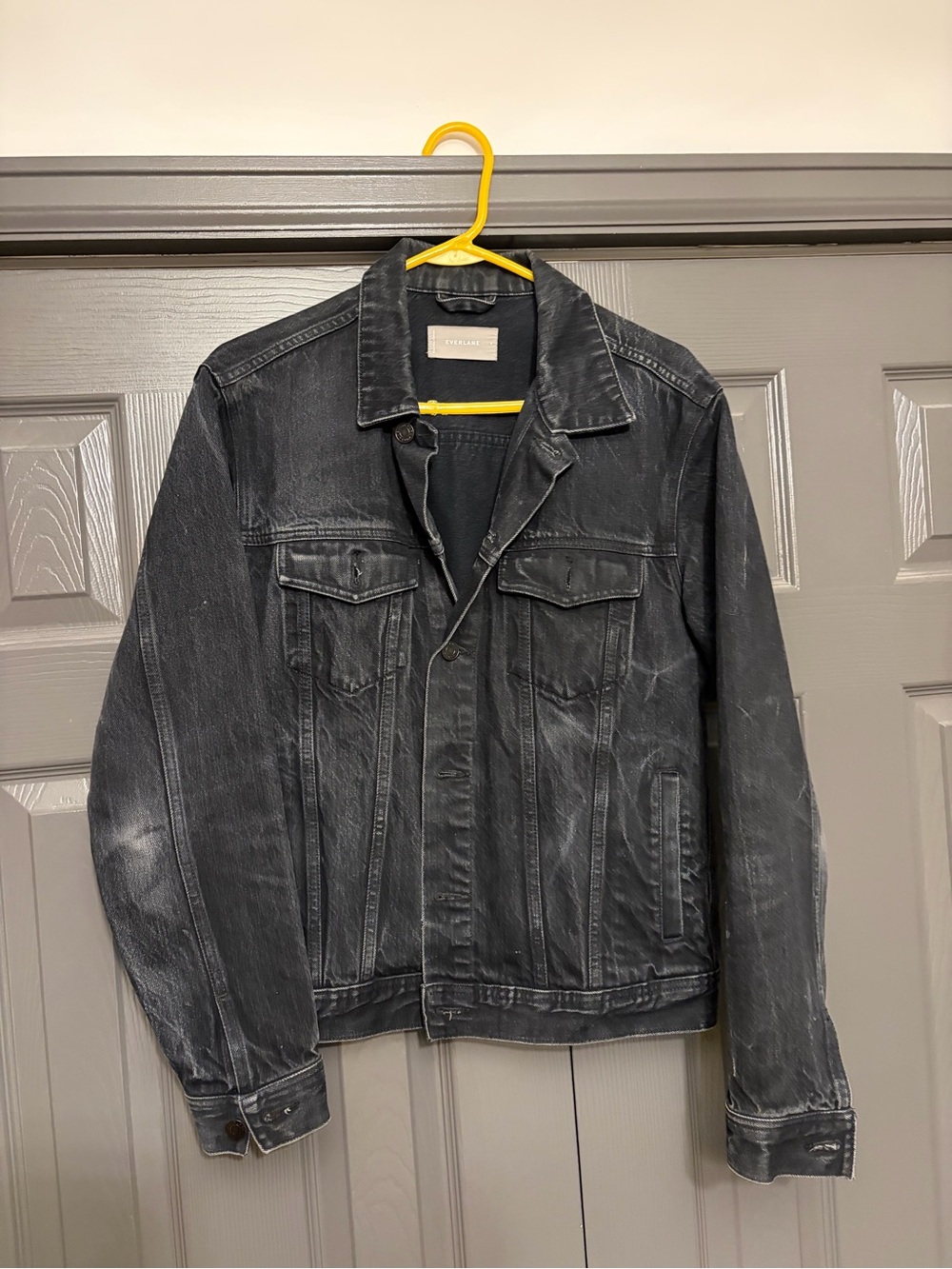 Everlane Black Washed Denim Jacket